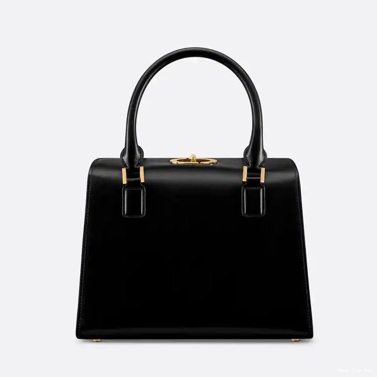 Cheap Dior Bag Calfskin Box Boston Black Dior Bag Medium 0507